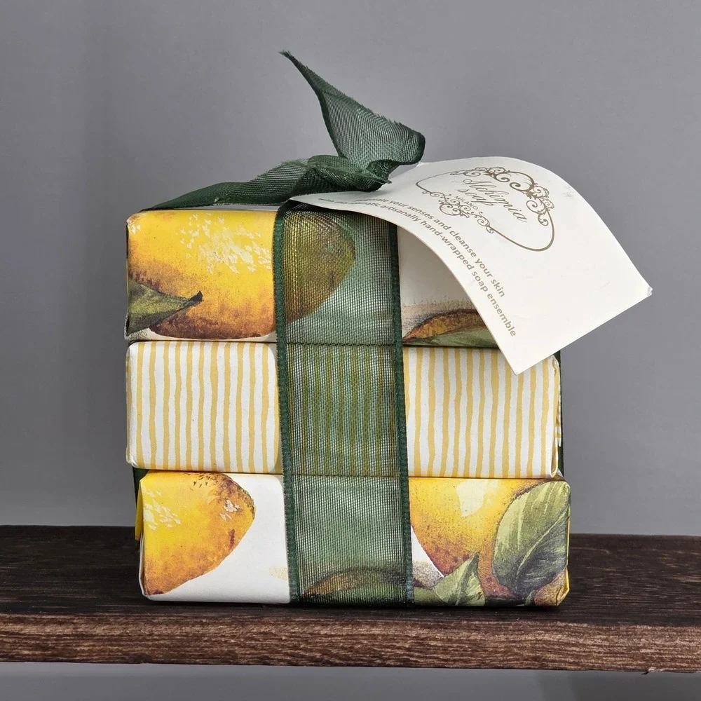 Alchimia Soap Milano Lemon Vegetable Soap Set 3x100g Italy Citrus‎ Luxury Gift